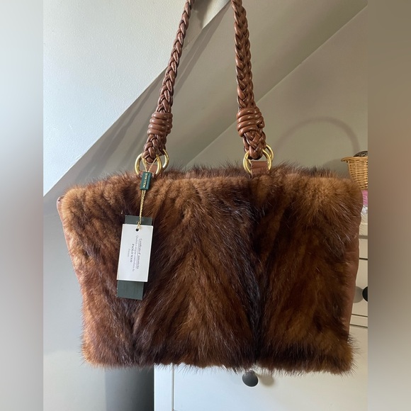 Genuine mink fur handbag NWT - Picture 1 of 9